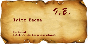 Iritz Becse névjegykártya